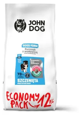 Productafbeelding van JOHN DOG Puppy Chicken met rundvlees - Droogvoer voor puppy's - 12 kg
