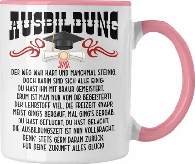 Produktbild von Trendation - Ausbildung Bestanden Geschenk Tasse Geschenkidee Bestandene Prüfung Abschluss 2023 Lustiger Spruch (Rosa)