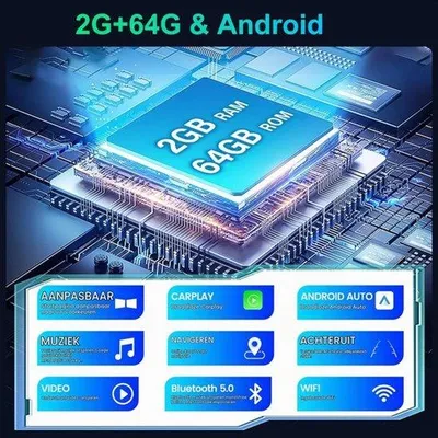Productafbeelding van [2+64G] Android autoradio voor 208/2008 2012-2018 met draadloze Carplay & Android Auto, 9 inch touchscreen radio met WiFi GPS Mirror Link DSP FM/RDS Radio SWC+ AHD achteruitrijcamera