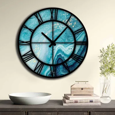 Obrázok produktu pre Opviq, 5050MS-021, Nástenné hodiny, Viacfarebné, MDF, 50 x 50 cm