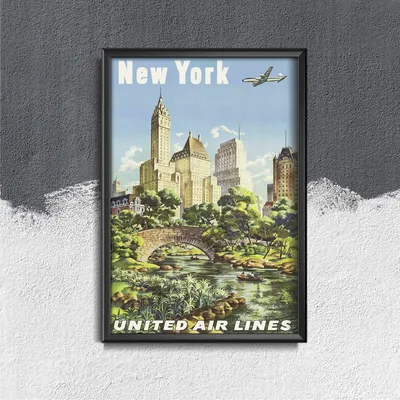 Produktbild von Poster - Canvas - Leinwand - 42 cm x 59,4 cm - Airline in New York United Air Joseph Joseph Feher