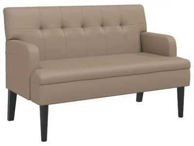 Obrázok produktu pre vidaXL Lavica s operadlom cappuccino 112x65,5x75 cm Imitácia kože