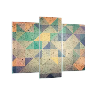 Produktbild von Bilder auf glas - 3 Teile - Abstraktion Dreieck Muster - 130x100cm - Glasbilder - Wandbilder - Bilder - Wanddekoration aus Glas - Glas Bilder - Wandbild auf Glas - GCB130x100-4287