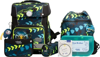 Produktbild von School-Mood Champion Pro Schulranzen-set 7-tlg. blau mit Muster