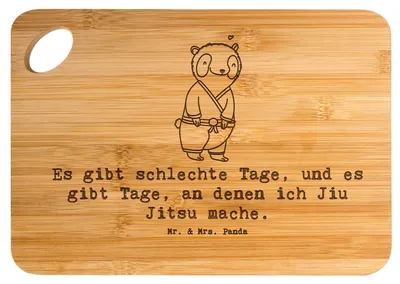 Produktbild von Mr. & Mrs. Panda Küchenbrett Panda Jiu Jitsu - Transparent - Geschenk, Selbstverteidigung, Hackbrett, Frühstücksbrett, Japanische Kampfkunst, Brett, Holzbrett
