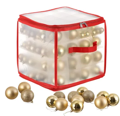 Produktbild von Weihnachtskugel-Aufbewahrungsbox Weihnachtsschmuck-Box - 64 Ornamente - Kunststofffächer - Weihnachten