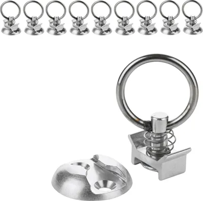 Produktbild von Airline Zurrpunkt mit Single Fitting Airlineschiene Einzel Halter Anker Platte 10 Stück