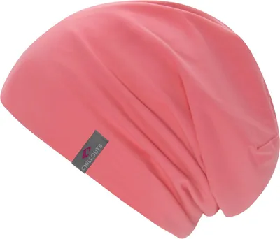 Chillouts dünne uni Longbeanie Strickmütze Acapulco mit UV-Schutz 50+ in rosa