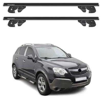 Produktbild von Dachträger Grundtäger für Opel Antara 2006-2015 Aluminium 90kg Schwarz 2tlg, KI-generiertes Bild