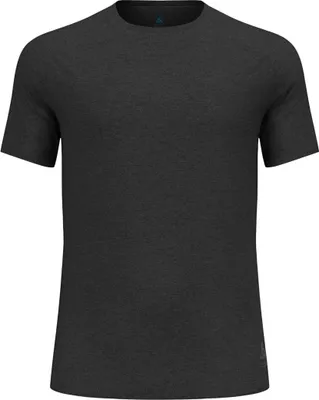 Schwarzes Odlo Essential 365 T-Shirt mit Rundhalsausschnitt und kurzen Ärmeln