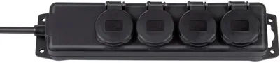 Produktbild von Brennenstuhl Steckdosenverteiler IP44 4-fach schwarz 2m H07RN-F 3G1,5, 1159960