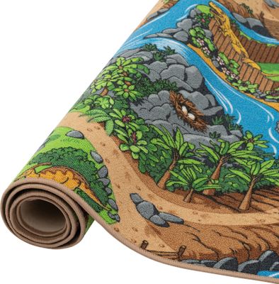 Kinder und Spielteppiche | Große Auswahl an Straßenteppichen | Pflegeleicht und Strapazierfähig, Größe:80x160 cm, Design:Dino Welt