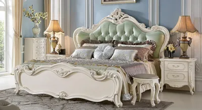 Immagine prodotto di Camera da letto classica Letto barocco rococò in vero legno