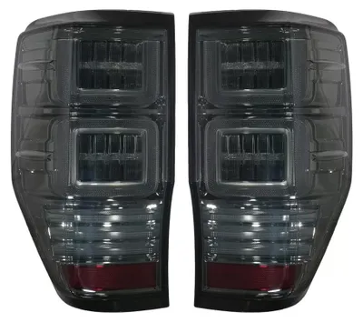 Immagine prodotto di Fanali posteriori a LED per Ford Ranger 12-18 con luci di svolta dinamiche sequenziali, color fumé.