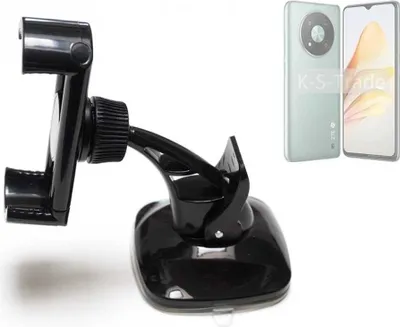 Produktbild von K-S-Trade kompakte Handy-Halterung Windschutzscheibe kompatibel mit ZTE XiaoXian 50 Armaturenbrett schwarz Autohalterung KFZ Halter Scheiben-Halterung