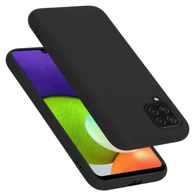 A black phone case is shown from a diagonal angle, partially covering a smartphone.