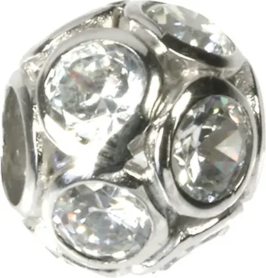 Produktbild von CarloBiagi Charm Bead Sphären Zirkonia 925 Echt Silber Schmuck Element D2BBSCZP04C