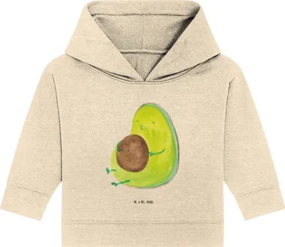 Produktbild von Mr. & Mrs. Panda Organic Baby Hoodie Avocado Pfeifen 24. - 36. Monat - Natural Raw - Geschenk, Kapuzenshirt, Abnehmen, Diät, Schwanger, Ernährung, Kapuzensweatshirt