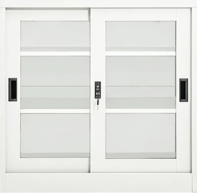 Obrázok produktu pre vidaXL Skriňa s posuvnými dverami biela 90x40x90 cm Oceľ