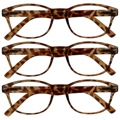 Produktbild von UV Reader Die Lesebrille Unternehmen Braune Schildpatt Leser Wert 3er-Pack Frauen Herren RRR76-222 +3,50