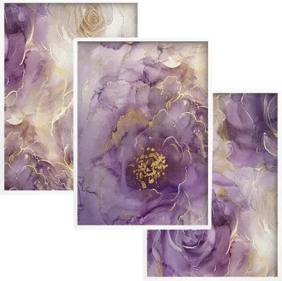 Produktbild von Pastellfarbene Poster Wandbilder Goldene Blumen Glamour-Wanddekoration