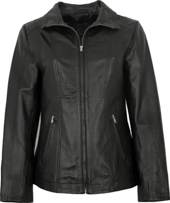 Produktbild von MADDOX - Damen Lederjacke Lammnappa schwarz : 40