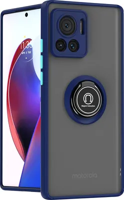 Image de Etui pour Motorola Edge 30 Etui TPU Ultra Mat Transparent avec porte-anneau et support Bleu Foncé