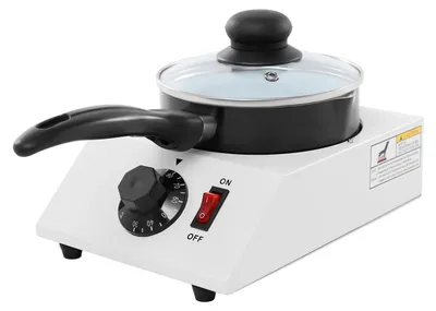 Produktbild von Elektrischer Schokoladenschmelzer - Schmelztopf - 1 kg Kapazität - 40 W - 30–85 °C einstellbar - Wasserloses Direktheizen - Weiß