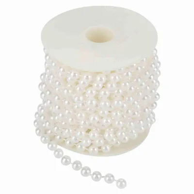 Immagine prodotto di 10 m/roll archi perla filo perline ghirlanda corda fai da te decorazione di nozze 8mm (bianco)