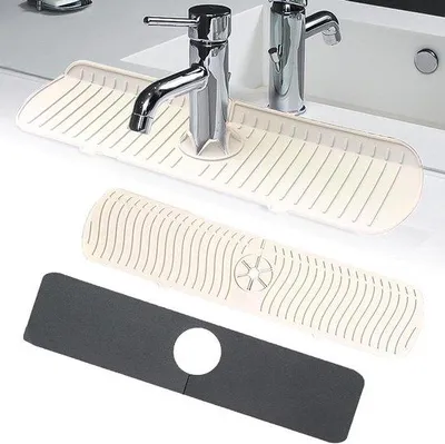 Immagine prodotto di Tappetino protettivo in silicone per i fornelli, confezione da 2, lavabile, protezione per lavelli da cucina e da bagno