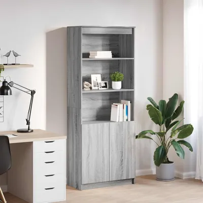 Obrázek produktu pro vidaXL Highboard Grey Sonoma 70x35x180 cm Materiál na bázi dřeva