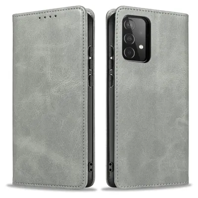 Produktbild von Handyhülle für Samsung Galaxy A53 5G Kunstleder Flip Cover Hülle Klapphülle Case Kartenfach Farbe: Grau