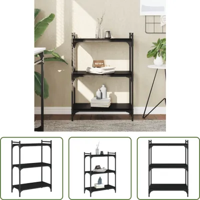 Produktbild von The Living Store Bücherregal 3 Böden Schwarz 60x30x86 cm Holzwerkstoff