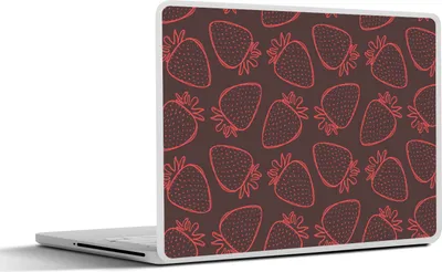 Produktbild von MuchoWow® Laptop Aufkleber Sticker Cover Muster - Erdbeere - Punkte - Obst 36.5x27.5 cm - Laptop-Sticker