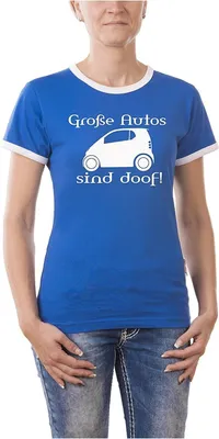 Produktbild von Touchlines Damen T-Shirt , Große Autos...Kontrast Blau, L