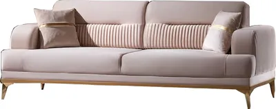 Zdjęcie produktu dla Trzyosobowa sofa do salonu 3-osobowa sofa tapicerowana tkanina beżowa nowoczesna kanapa