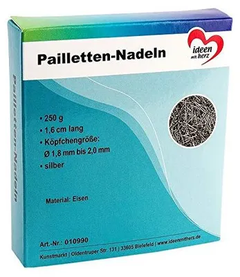 Stecknadeln 16 mm silber 250 g, Kopf-Ø 1,8–2,0 mm