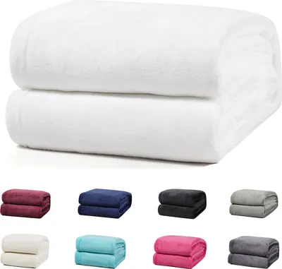 Produktbild von Kuscheldecke 220x240 cm Weiß 1385 Gr Wohndecke Fleecedecke Sofadecke Flauschige Winter Decke