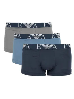 Obrázok produktu pre Emporio Armani Boxerky "3 Pack" - 111357 2F715 - Blue, Grey, Blue - Veľkosť: M(EU)