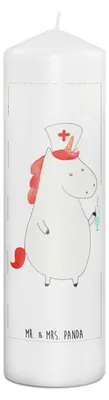 Produktbild von Mr. & Mrs. Panda Kerze Einhorn Krankenschwester 29 x 8 cm XL - Weiß - Geschenk, Krankenhaus, Blockkerze, Krankenpflegerin, Stumpenkerze, Ärztin, Erinnerungslicht, Unicorn