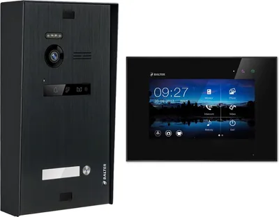 Produktbild von BALTER EVO Aufputz Schwarz 2-Draht BUS 7" Monitor Schwarz Video Türsprechanlage Set 1 Familienhaus