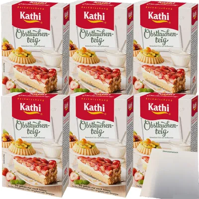 Produktbild von Kathi Backmischung für Obstkuchenteig 6er Pack (6x250g Packung) + usy Block