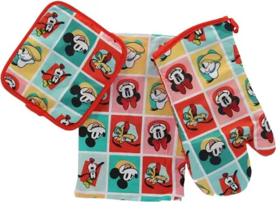 Productafbeelding van Disney keukenset – Ovenwanten, pannenlappen en schort voor kleine koks, in verschillende kleuren