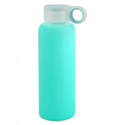 Immagine prodotto di H&H Bottiglia In Vetro Borosilicato E Silicone Verde Acqua360 Ml