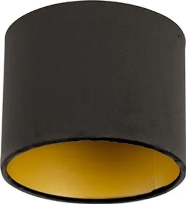 Produktbild von Samt Lampenschirm schwarz 18/18/14 mit goldener Innenseite