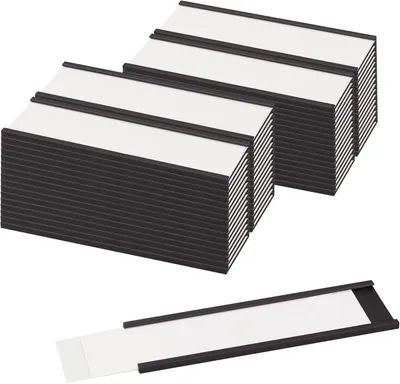Imagen del producto de Elzusha - Soporte magnético para etiquetas, 30 mm x 100 mm - 50 unidades, con película protectora, para diversas aplicaciones