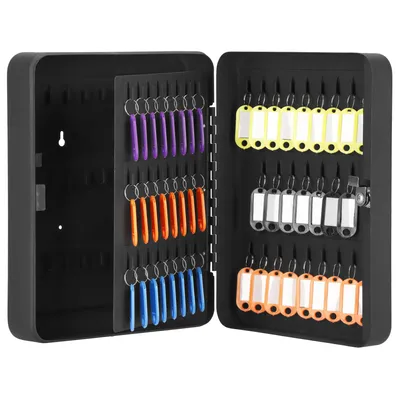 Produktbild von Schlüsselkasten Schlüsselschrank mit Innenteiler 24 x 30 x 7 cm Abschließbar inkl. Schlüsselanhänger Box für 100 Schlüssel