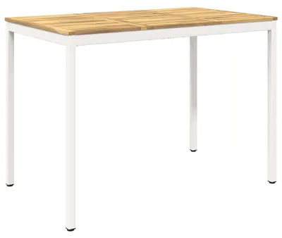 Immagine prodotto di vidaXL Tavolo da esterno bianco, 147 x 88,5 x 105 cm, in legno massello di acacia