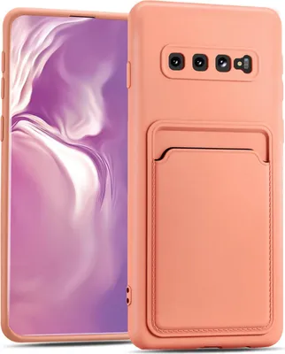 Produktbild von Handyhülle für Samsung Galaxy S10 Plus Hülle Silikon Schutzhülle mit Kartenfach Slim Wallet Case, Rosa