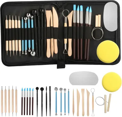 Produktbild von 27-teiliges Modellierwerkzeug Set, Modellierwerkzeuge, für Keramik, Holz, Kunststoff, Edelstahl